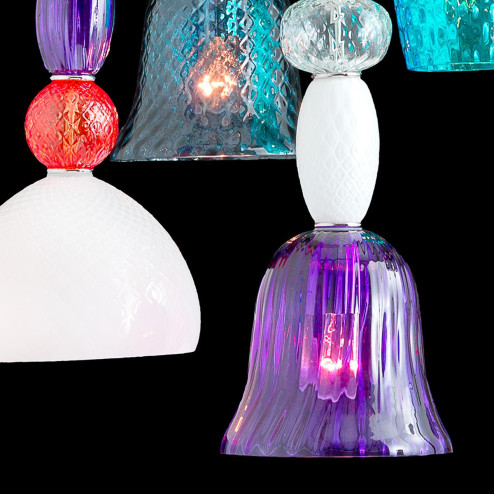 "Marlena" suspension en verre de Murano - 5 lumières - multicolor