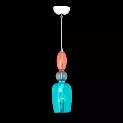 "Osmonds" Murano glass pendant light - 1 light - multicolor