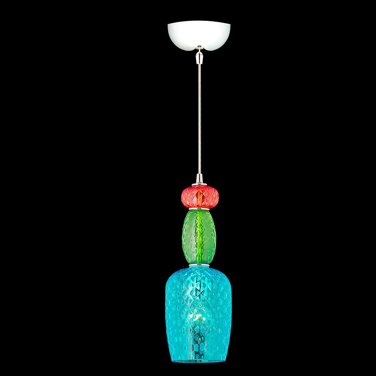 "Eddie" suspension en verre de Murano - 1 lumière - multicolor