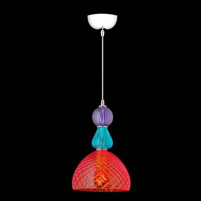 "Jeanne" Murano glass pendant light - 1 light - multicolor