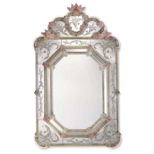 "Dafne" espejo veneciano de cristal de Murano