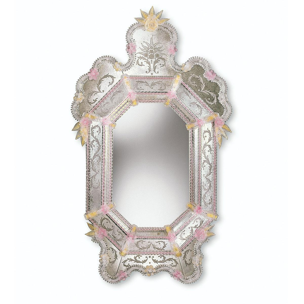 "Alina" espejo veneciano de cristal de Murano