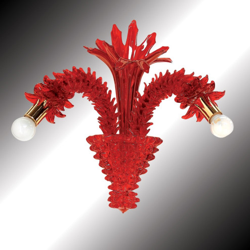 "Narciso" 2 lights red Murano glass wall sconce
