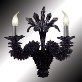 "Narciso" 2 lumières applique en verre de Murano - couleur noir