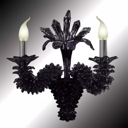 "Narciso" 2 flammig Murano-glas wandleuchte - schwarz farbe