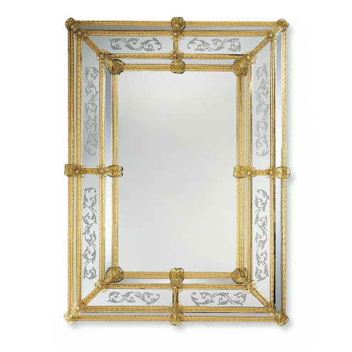 "Viola" miroir vénitien en verre de Murano