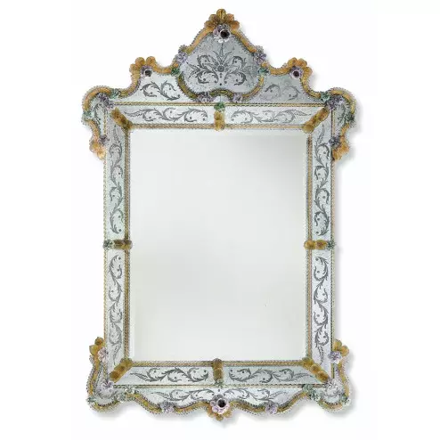 "Glenda" miroir vénitien en verre de Murano
