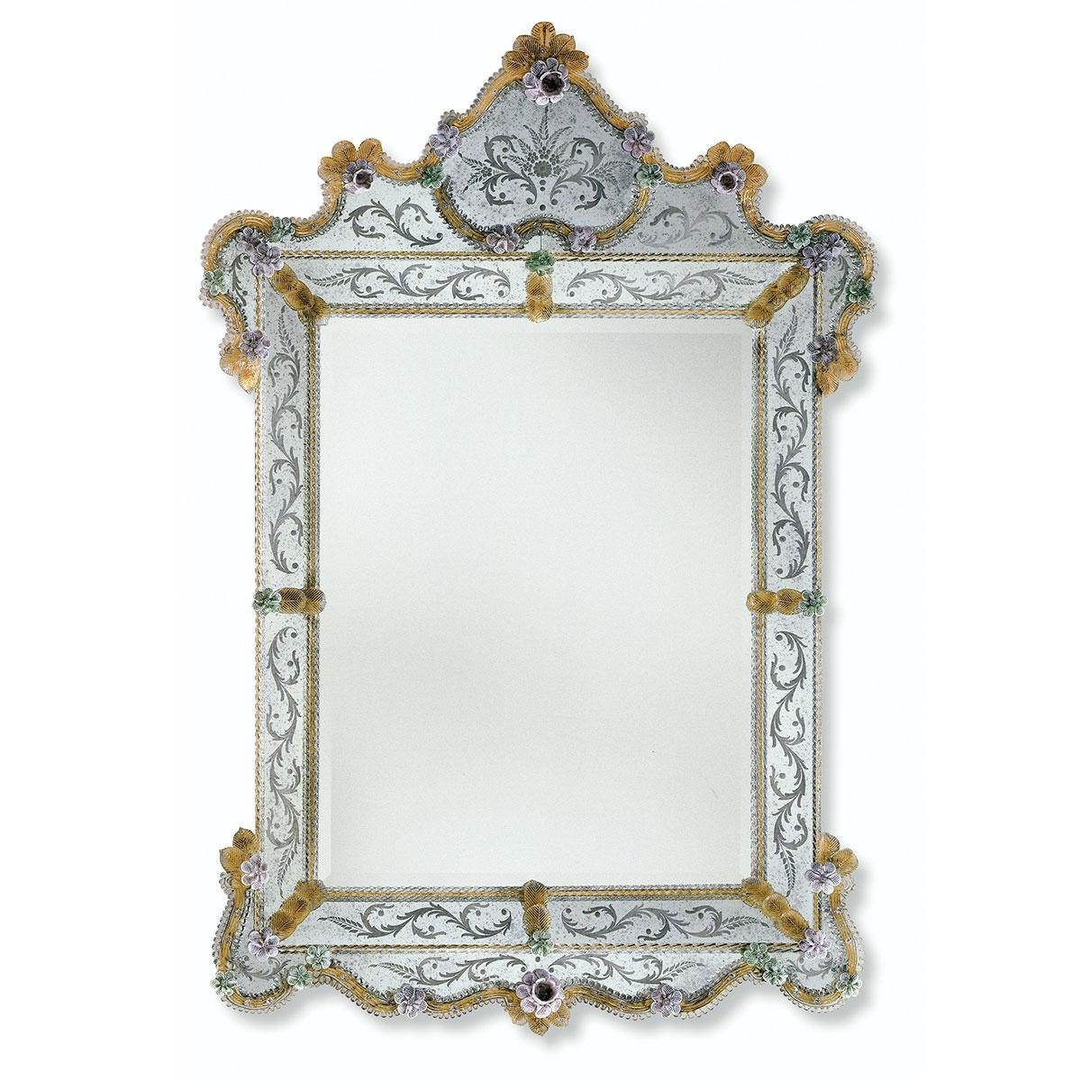 "Glenda" espejo veneciano de cristal de Murano