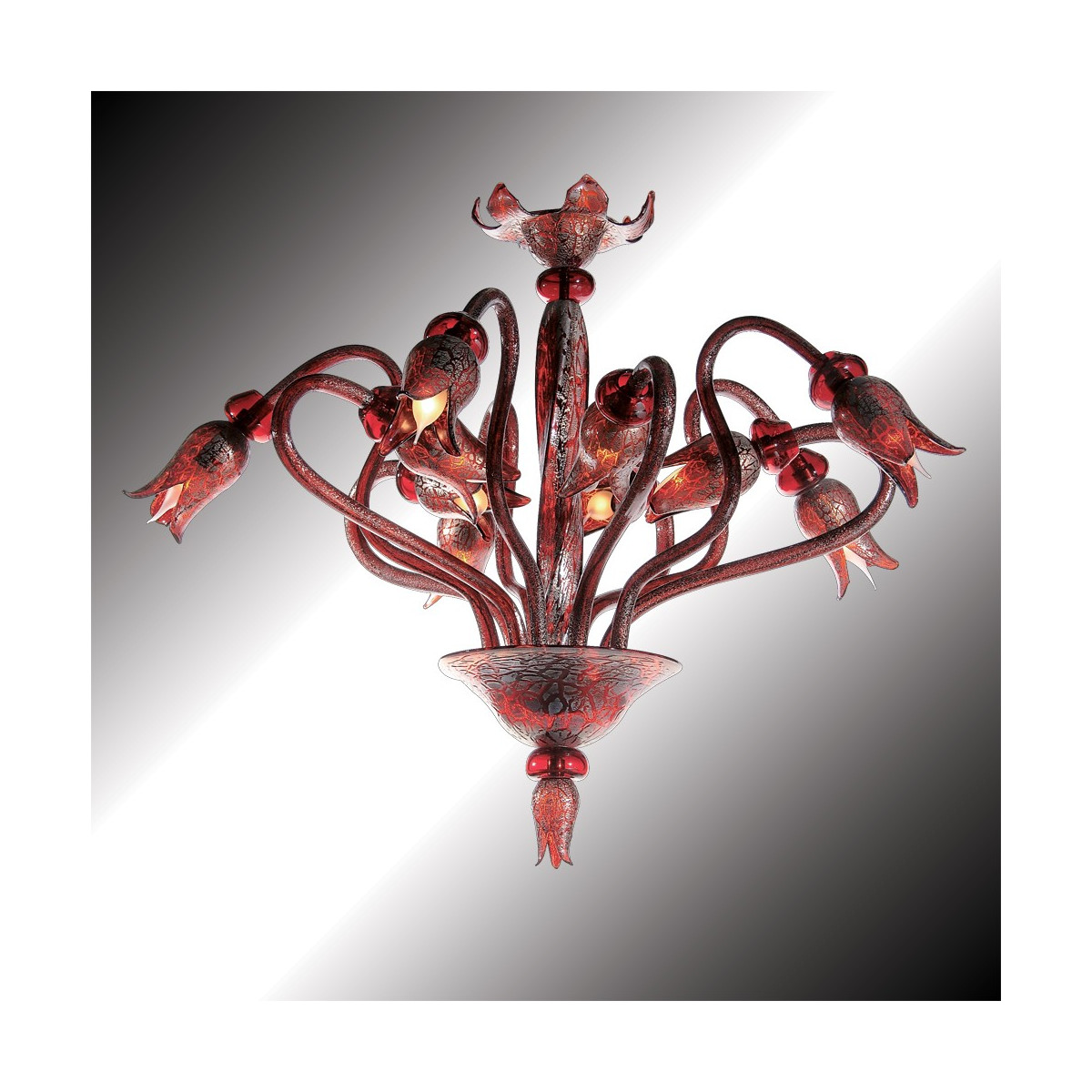 "Magma" 10 lights Murano glass chandelier