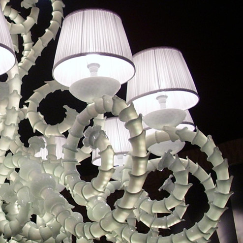 "Adelina" lustre en cristal de Murano - 12 lumières - blanc