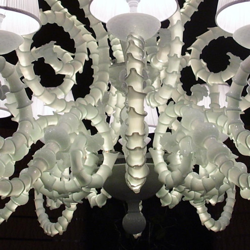"Adelina" Murano glass chandelier - 12 lights - white