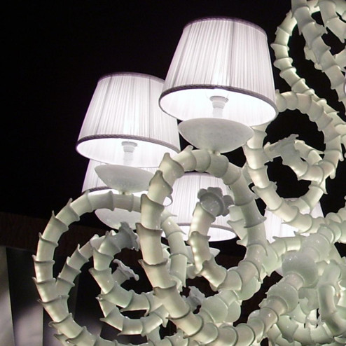 "Adelina" lustre en cristal de Murano - 12 lumières - blanc