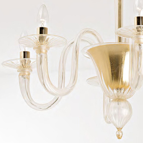 "Brigitta" Murano glass chandelier - 6 lights - gold