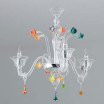 "Amanda" Murano glas Kronleuchter - 3 flammig - transparent mit farbigen Details