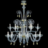 "Moira" lampara de araña de Murano - 12+6 luces - transparent y oro