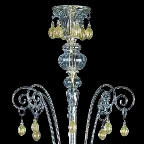 "Moira" lampara de araña de Murano - 12+6 luces - transparent y oro