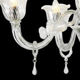 "Fabiana" lampara de araña de Murano - 5 luces - transparent y blanco