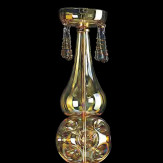 "Fabiola" lustre en cristal de Murano avec abat-jour - 8 lumières - ambre