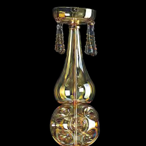 "Fabiola" Murano glass chandelier with lampshades - 8 lights - amber