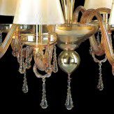 "Fabiola" lustre en cristal de Murano avec abat-jour - 8 lumières - ambre