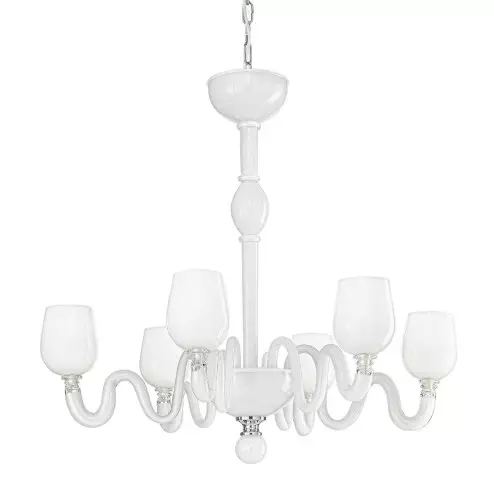"Guendalina" Murano glass chandelier - 6 lights - white
