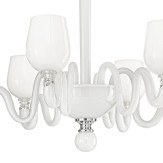 "Guendalina" lampara de araña de Murano - 6 luces - blanco