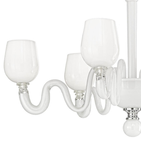 "Guendalina" Murano glass chandelier - 6 lights - white