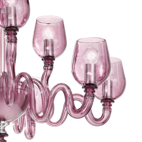"Guendalina" Murano glass chandelier - 6+3 lights - purple