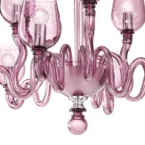 "Guendalina" lampara de araña de Murano - 6+3 luces - purpura 