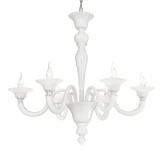 "Paola" lampara de araña de Murano - 6 luce - blanco