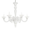 "Paola" lampara de araña de Murano - 6 luce - blanco