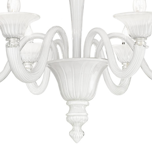 "Paola" lustre en cristal de Murano - 6 lumière - blanc