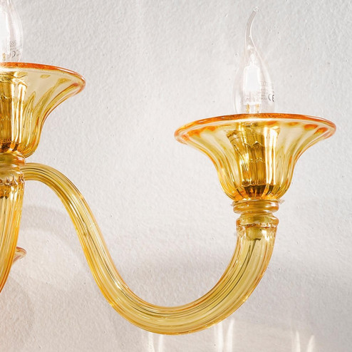 "Paola" applique en verre de Murano - 3 lumières - ambre