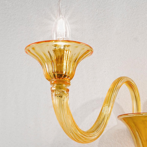 "Paola" Murano glass sconce - 3 lights - amber
