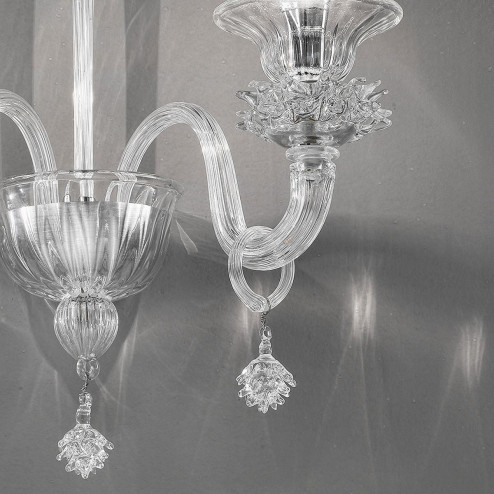 "Fatima" Murano glass sconce - 2 lights - transparent