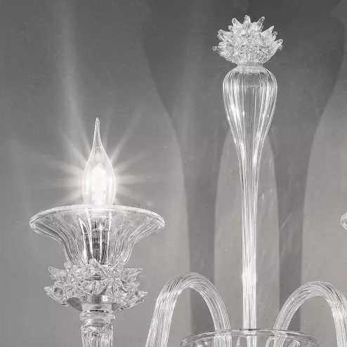 "Fatima" applique en verre de Murano - 2 lumières - transparent