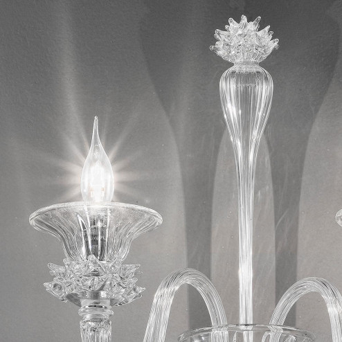 "Fatima" Murano glass sconce - 2 lights - transparent