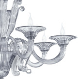 "Marinella" Murano glas Kronleuchter - 8 flammig - rauch