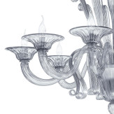 "Marinella" lampara de araña de Murano - 8 luces - humo 
