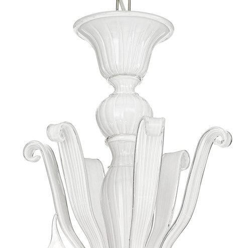 "Marinella" lustre en cristal de Murano - 6 lumières - blanc