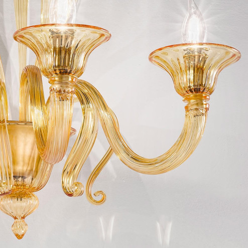 "Marinella" applique en verre de Murano - 3 lumières - ambre
