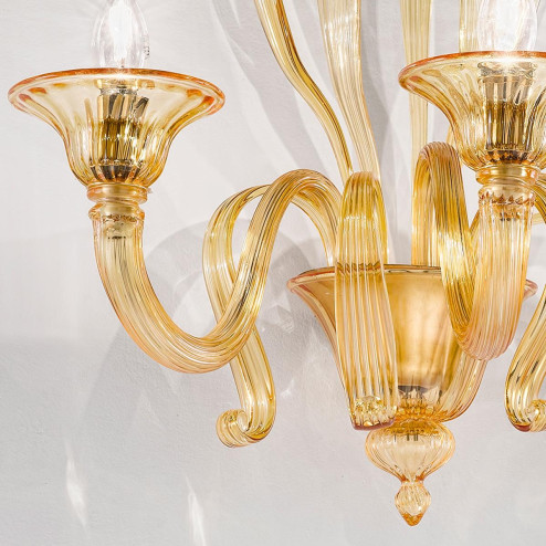 "Marinella" Murano glass sconce - 3 lights - amber