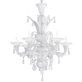 "Paradiso" lampara de araña de Murano - 6 luces - blanco