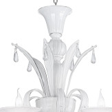 "Paradiso" lampara de araña de Murano - 6 luces - blanco