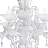 "Paradiso" Murano glass chandelier - 6 lights - white