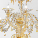 "Paradiso" Murano glas Kronleuchter - 12 flammig - transparent und gold