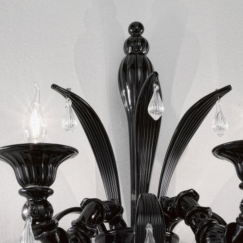 "Paradiso" Murano glass sconce - 2 lights - black