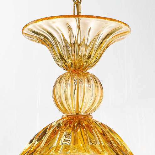 "Vilma" lámpara colgante en cristal de Murano - 1 luce - ámbar