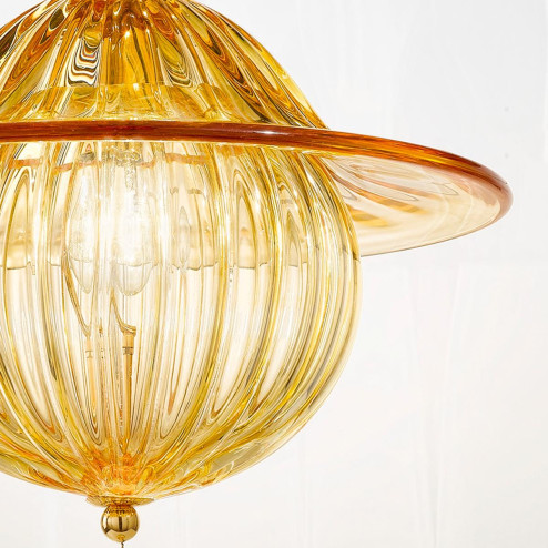 "Vilma" suspension en verre de Murano - 1 lumière - ambre