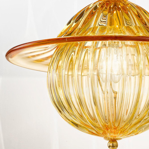 "Vilma" Murano glass pendant light - 1 light - amber